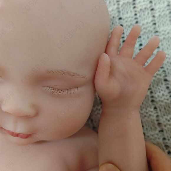 45cm Sleeping Full Platinum Silicone Reborn Baby Dolls Newborn Girl 5.94lbs Baby - Picture 14 of 15